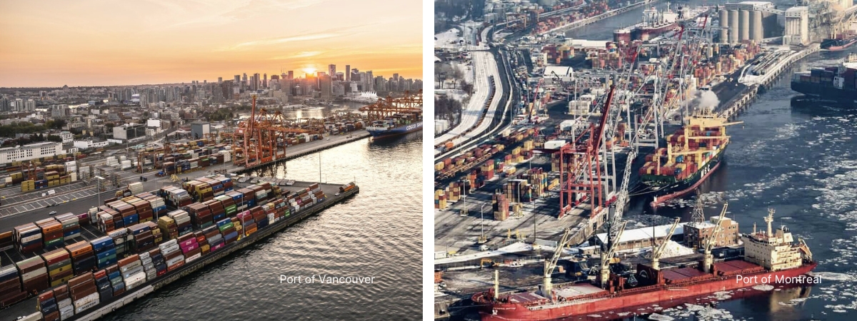 Port of Vancouver and Montreal